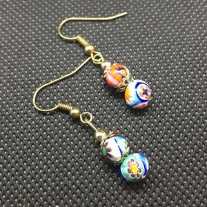Vintage millefiori earrings